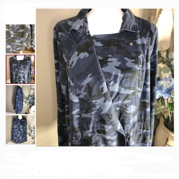 Lane Bryant Blue Camouflage Blue Jacket Size 18/20 - Picture 8 of 14